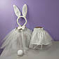 Костюм зайчик новорічний 1-8 років спідниця фатинова й обруч вушка колір білий 1 шт. зайчик, фото 2