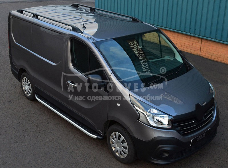 Рейлинги Renault Trafic 2015-... L1/L2 - база: короткая, цвет: черный - фото 4 - id-p361105930