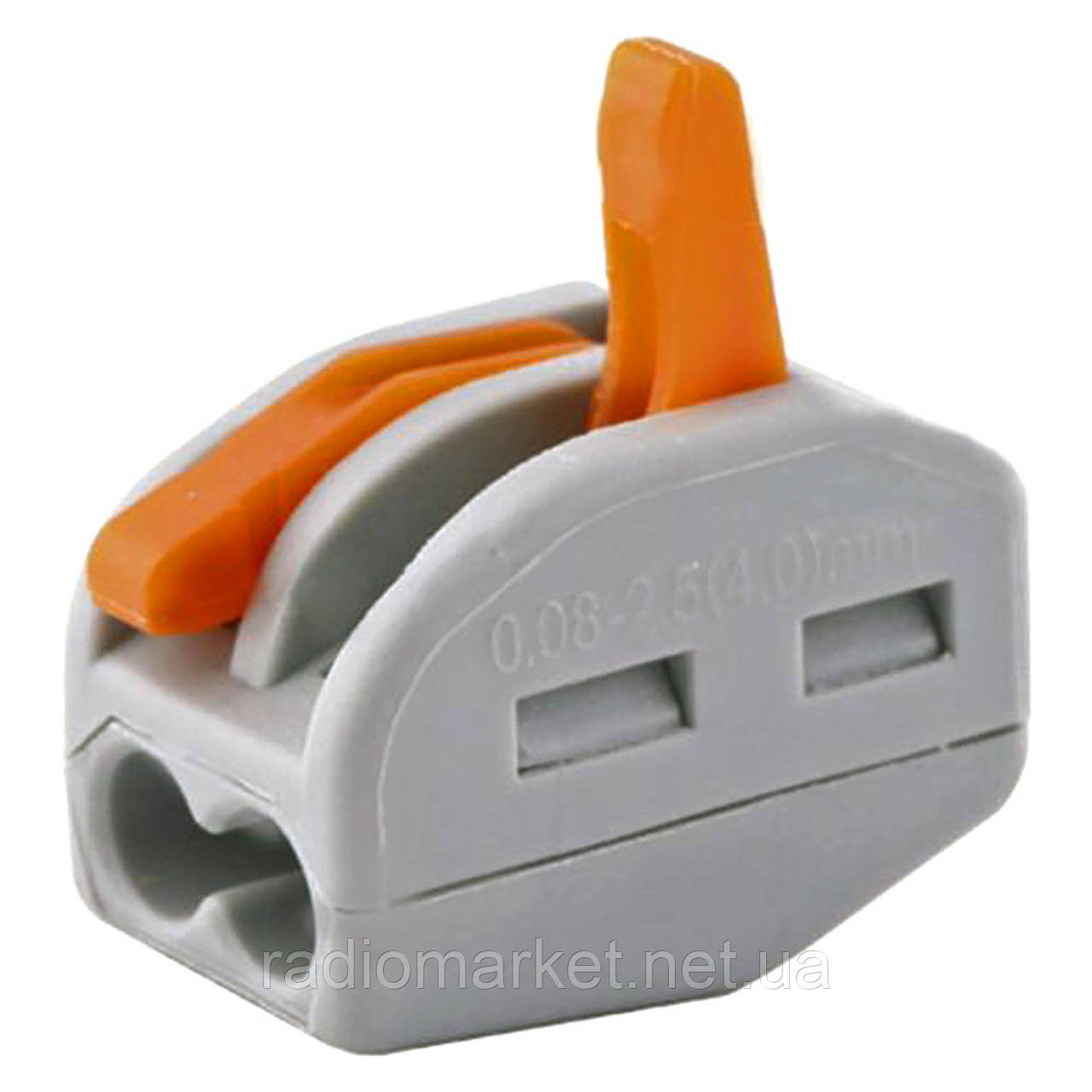 Багаторазова клема PCT-212 (типу WAGО 222) з важелями на 2 контакти, фото 1