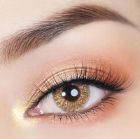 Линзы цветные для глаз (есть опт) коричневые карие Super Crystal Glitter Brown для светлых глаз