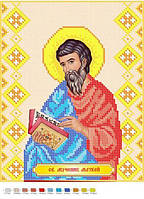Схема для вышивки бисером Икона Святой апостол и евангелист Матвей (Матфей) частичная выкладка 30х23 см