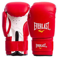 Рукавиці боксерські на липучці Everlast 8oz PVC червоний BO-0330