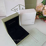 Кільце Клевер білий перламутр, покриття лимонним золотом18 К / Кільце Ванкліф біле, позолота, фото 4