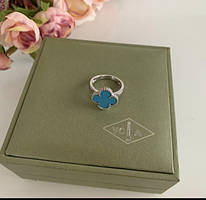 Кільце блакитне Vancleef Ванклиф срібло