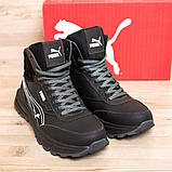 Зимові чоловічі чорні чоботи з хутром, фото 5
