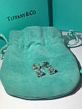 Tiffany сережки гвоздики Тіффані, срібло 925 проби, фото 4
