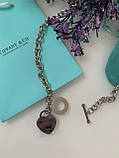 Серце підвіска ланцюг на шию Тіффані Tiffany/мішечок Тіффані, фото 3