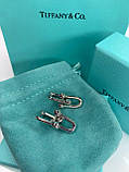 Брендові сріблясті сережки Тіффані Tiffany, батьківщинне покриття/упаковане в мішечок, фото 3