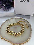 Діор брендовий браслет-ланцюг лимонне золото 18 К / браслет великий ланцюг, фото 2