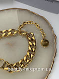 Діор брендовий браслет-ланцюг лимонне золото 18 К / браслет великий ланцюг, фото 4