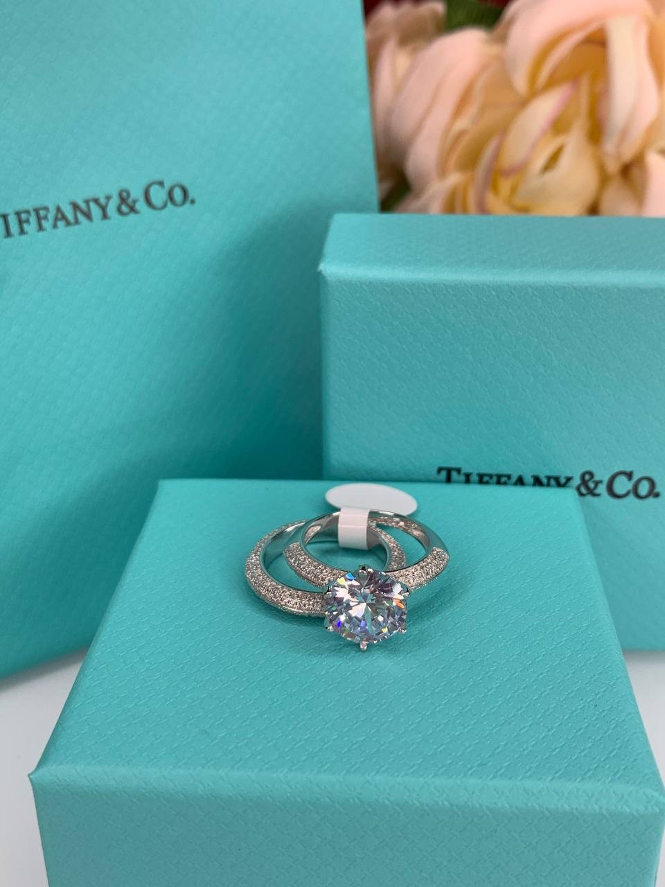Tiffany кільце, срібло 925 з кубічним цирконієм / Тіффані срібне колечко