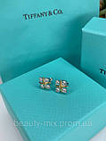 Tiffany сережки-цвяшки Тіффані, позолота та срібло 925 проби, фото 6