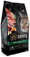 Savory (Сейвори) Adult Cat Fresh Turkey & Duck Беззерновой корм для кошек с индейкой и уткой 400g
