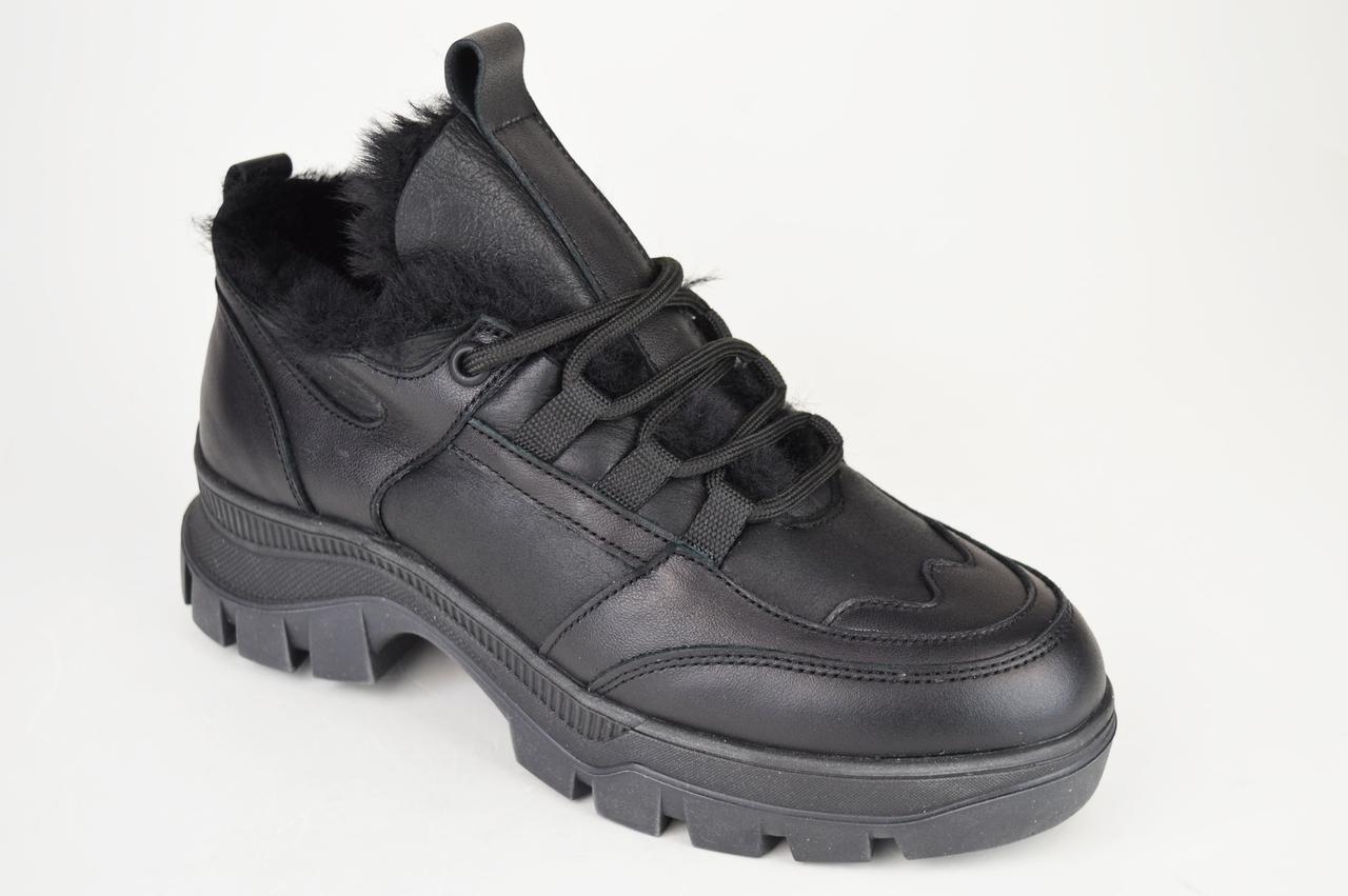 Кросівки жіночі зимові Rispetto 5205214 38 Чорні шкіра 36