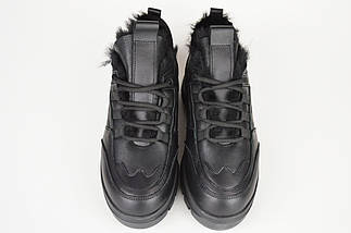 Кросівки жіночі зимові Rispetto 5205214 38 Чорні шкіра 36, фото 2