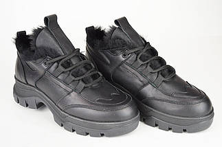 Кросівки жіночі зимові Rispetto 5205214 38 Чорні шкіра 36, фото 3