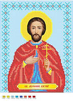 Схема для вышивки бисером Икона Святой мученик Виктор частичная выкладка 30х23 см