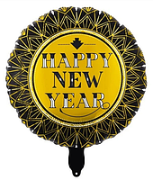 Фольгована куля "Happy New Year" (Новий Рік) золото (Китай)