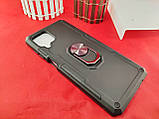 Ударостійкий чохол SG Ring для Samsung A12 чорний, протиударний чохол на Самсунг А12 з кільцем і магнітом, фото 9