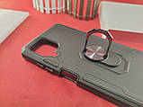 Ударостійкий чохол SG Ring для Samsung A12 чорний, протиударний чохол на Самсунг А12 з кільцем і магнітом, фото 3