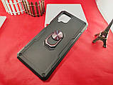 Ударостійкий чохол SG Ring для Samsung A12 чорний, протиударний чохол на Самсунг А12 з кільцем і магнітом, фото 4