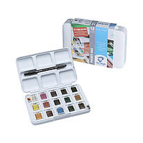 Набір акварельних фарб VAN GOGH Pocket box 12 кольорів і 3 додаткових Royal Talens, 20808632