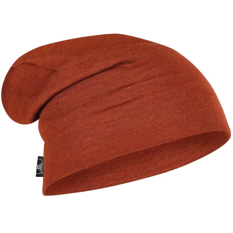Шапка зима вовна BUFF Heavyweight Merino Wool Loose Hat solid senna