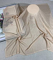 Весенний красивый женский платок-шаль с люрексом 110*110 Бежевый