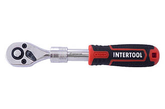Ключ тріскачковий (ручка з храповим механізмом) Intertool — 1/4" x 72T телескопічний Storm
