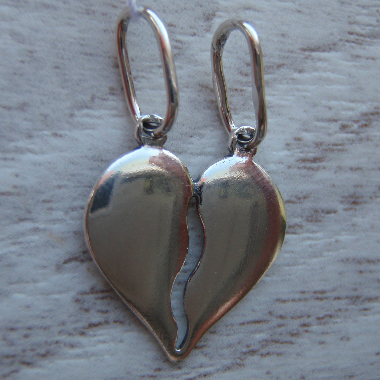 Срібна підвіска парна зі вставкою з фінішу