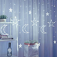 Новорічна Світлодіодна Гірлянда Бахрома Місячна Ніч 3 х 1 м Холодний Білий 220w