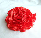 Брошка квітка з тканини ручної роботи "Червона гвоздика", фото 2