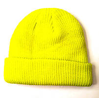 Шапка докер, докерка, укорочена шапка вище вух, рибальське шапка, коротка шапка колір жовтий неон