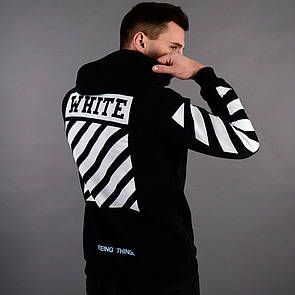 Трикотажне чорне худі | толстовка off white seeing things