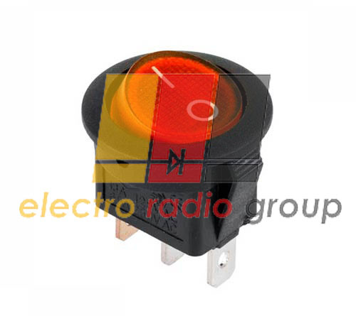 Перемикач круглий з подсв. MIRS-101-8C ON-OFF, 3pin, 6,5 A, 220V, червоний (KCD105)