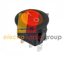 Перемикач круглий з подсв. MIRS-101-8C ON-OFF, 3pin, 6,5 A, 220V, червоний (KCD105)