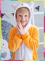 Детские кигуруми лиса Kigurumirev Пижама костюм лисенки кенгуруми для мальчика XS, 90 - 105 см