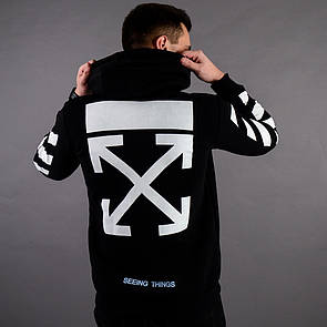 Чорне кежуал худі | толстовка off white seeing things