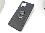 Протиударний чохол для Samsung Galaxy A12 SG Ring чорний, Ударостійкий чохол Самсунг А12 з кільцем магнітом, фото 4