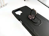 Протиударний чохол для Samsung Galaxy A12 SG Ring чорний, Ударостійкий чохол Самсунг А12 з кільцем магнітом, фото 2