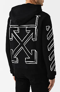 Чорне худі офф вайт | толстовка off white 3D