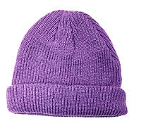 Шапка докер, докерка, укорочена шапка вище вух, рибальське шапка, коротка шапка колір середньо-фіолетовий