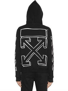 Чорне худі офф вайт | жіноча толстовка off white 3D