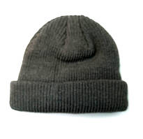 Шапка докер, докерка, укорочена шапка вище вух, рибальське шапка, коротка шапка колір середньо-сірий однотонний
