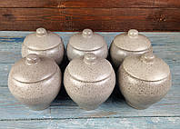 Набор горшочков Крапле кремовые керамика 6 шт 500 мл