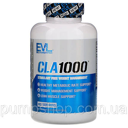 Для зменшення ваги Кон'югована лінолева кислота Evlution Nutrition CLA 1000 мг 180 капс. (термін по 4.23), фото 2