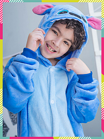 Дитячі кігурумі синій Стіч Kigurumirev Піжама кенгурумі костюм стику для хлопчика XS, 90 - 105 см