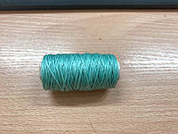 Нитка вощеная для шитья по коже 1 мм 50 м бирюзовый цвет плоская нить