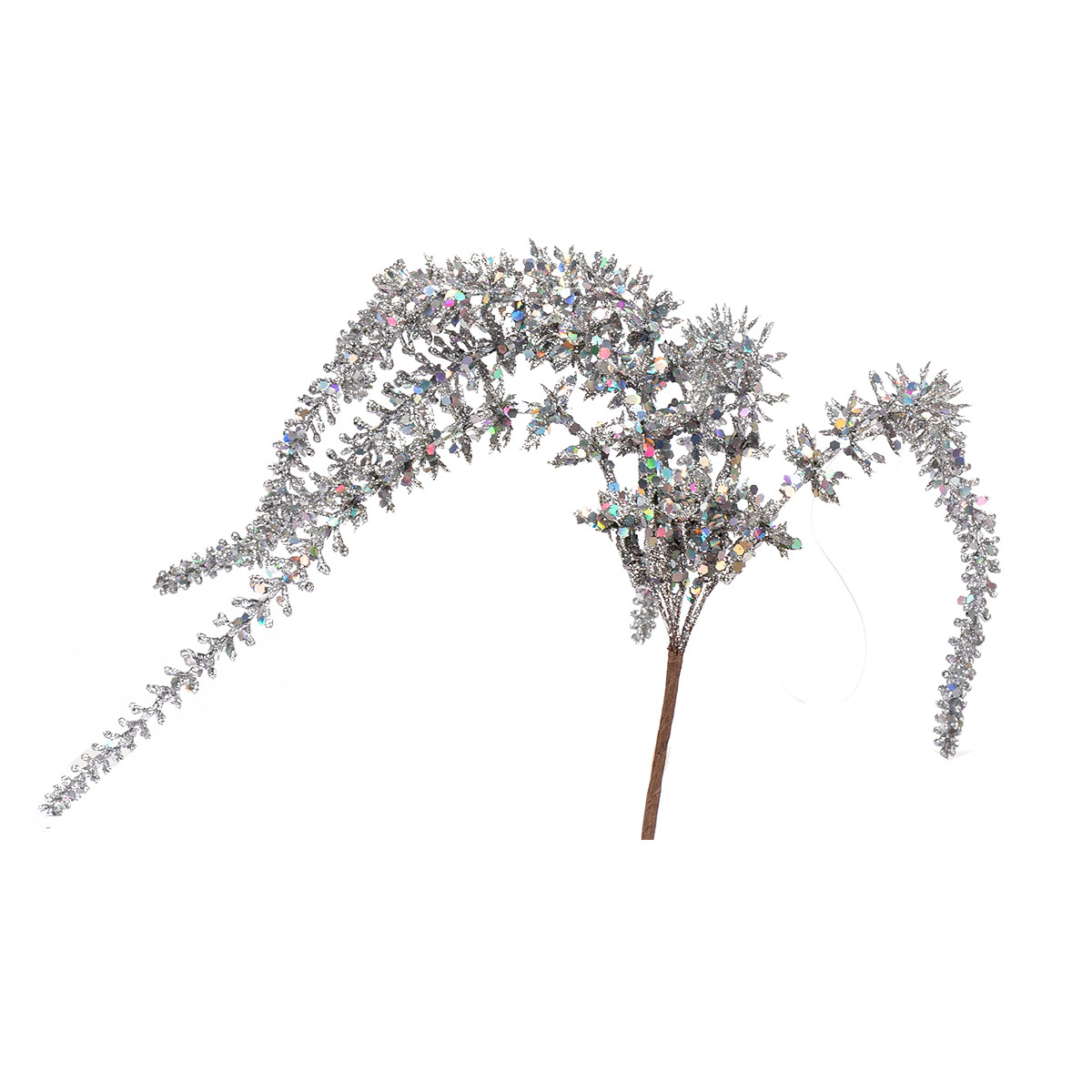 Гілка декоративна Yes! Fun 31 см, срібло, гліттер, фото 1