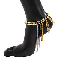 Браслет жіночий на ногу, туфлі , браслет біжутерія в золотому кольорі